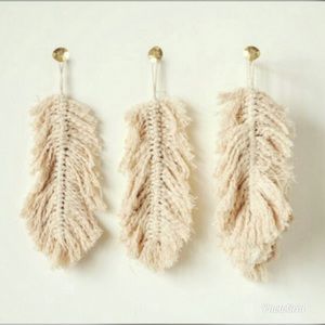 Macrame Feather Wall Decor x5